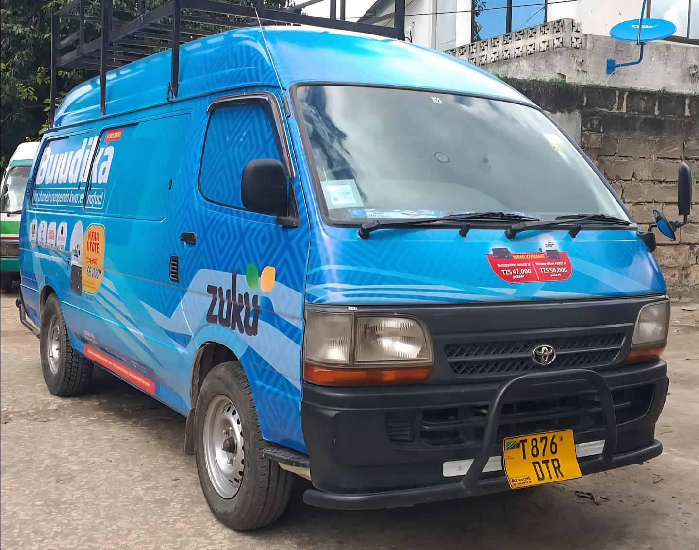 Branded promotional minibus used for a roadshow