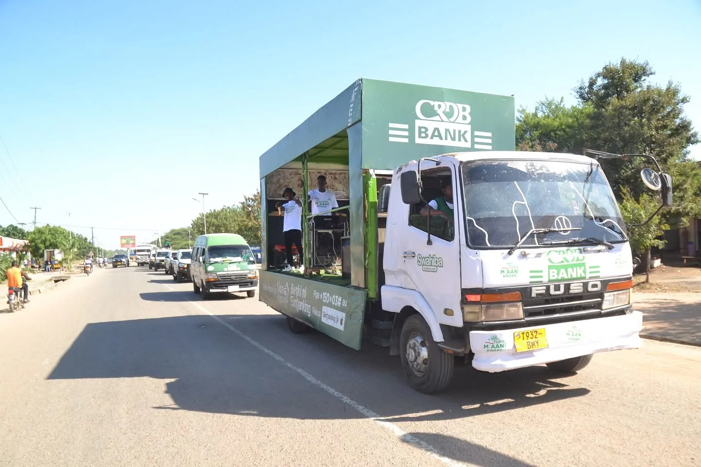 CRDB Bank promotional vehicle and branded event structure